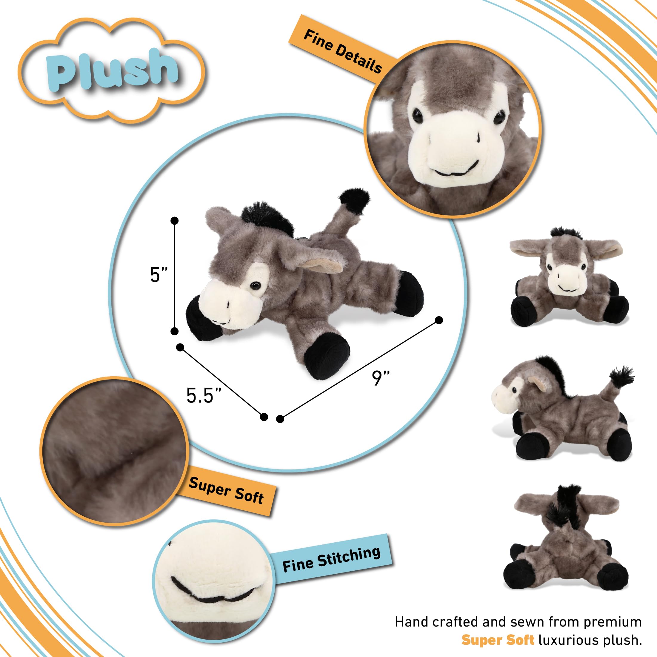 Amazon.co.jp: DolliBu ぬいぐるみ ロバぬいぐるみ - ソフトで